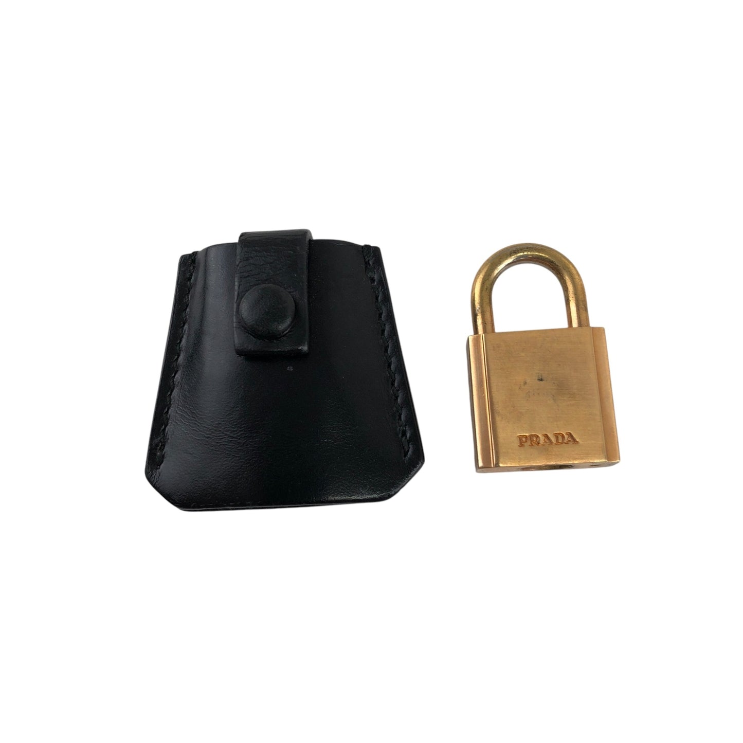 PRADA Logo Embossed Handbag Black Vintage fu6tga