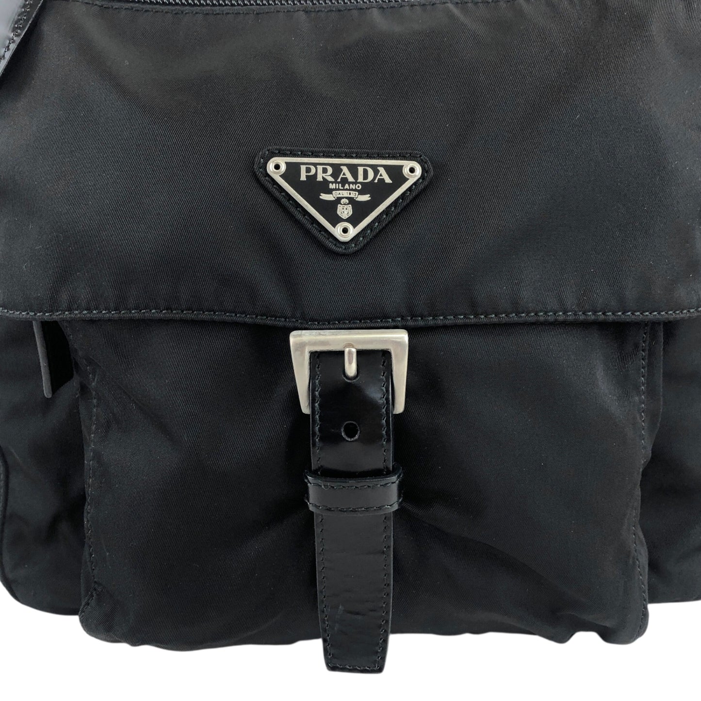 PRADA Triangle Logo Shoulder bag Black Vintage mv3hns