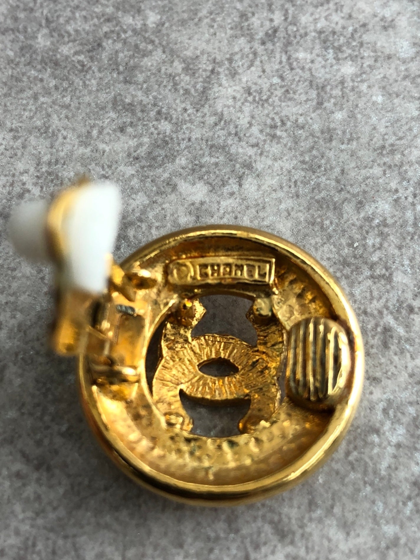 CHANEL Coco Mark Earrings Gold Vintage 2huxmb