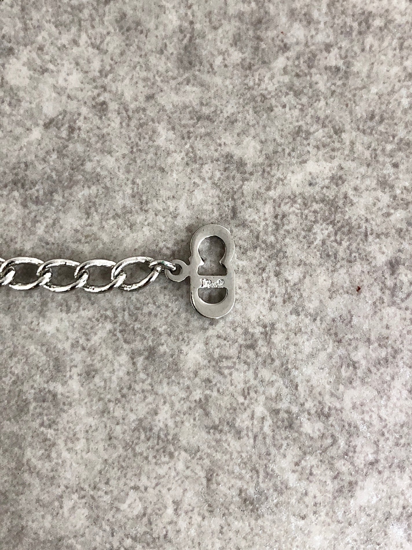 Christian Dior 標誌圖案手鍊 銀色 復古 absmmc