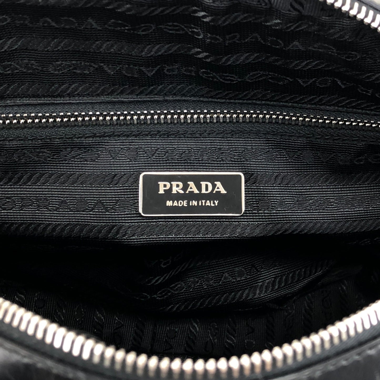 PRADA Padlock Small Boston bag Handbag Black Vintage vcg8wk