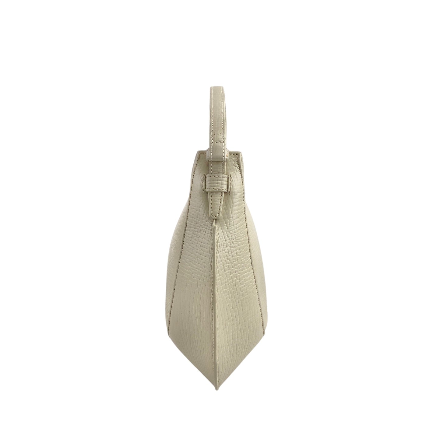 LOEWE Logo Embossed Shoulder bag Hobobag Ivory Vintage 4kksw6