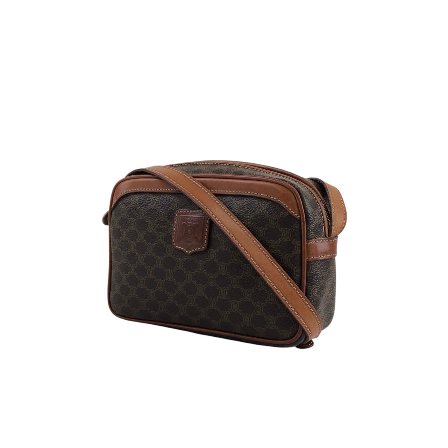 CELINE Macadam Blason Shoulder bag Brown Vintage v2cvc8