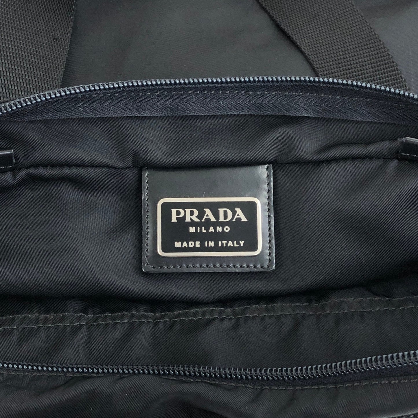 PRADA Triangle Logo Totebag Black Vintage mvmh5p