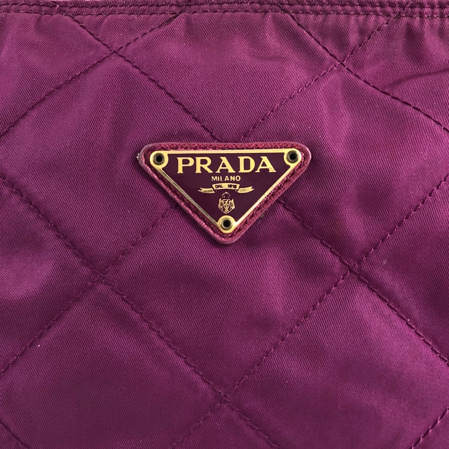 PRADA Triangle Logo Chain Shoulder bag Purple Vintage brs8wn