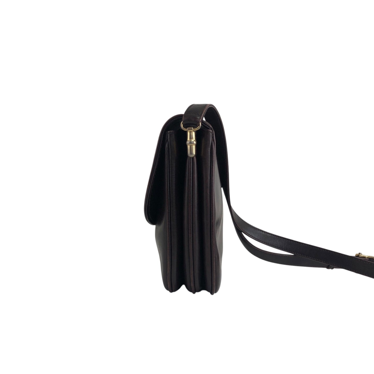 CELINE Logo Shoulder bag Brown Vintage wj4pws