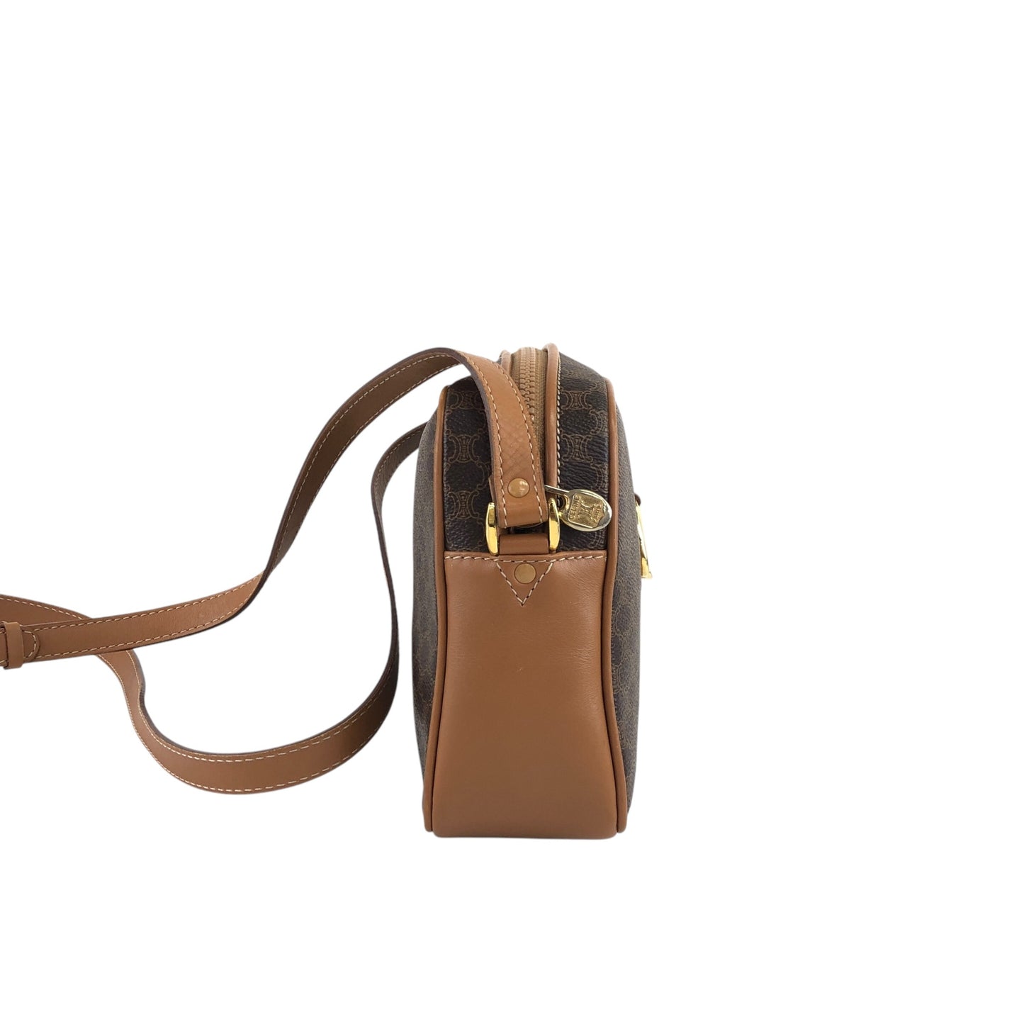 CELINE Macadam Horse Bit Shoulder bag Brown Vintage w7if2s
