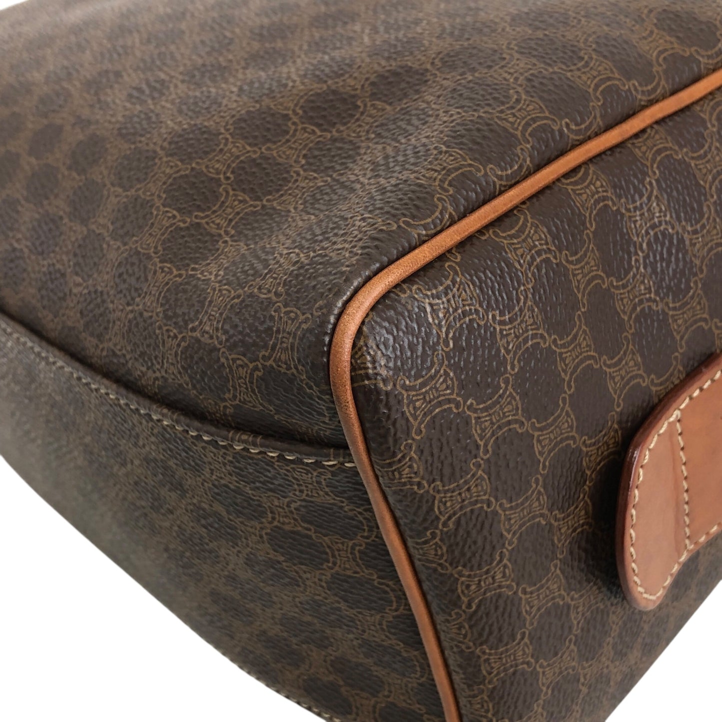 CELINE Macadam Blason Handbag Boston bag Brown Vintage 5btbte