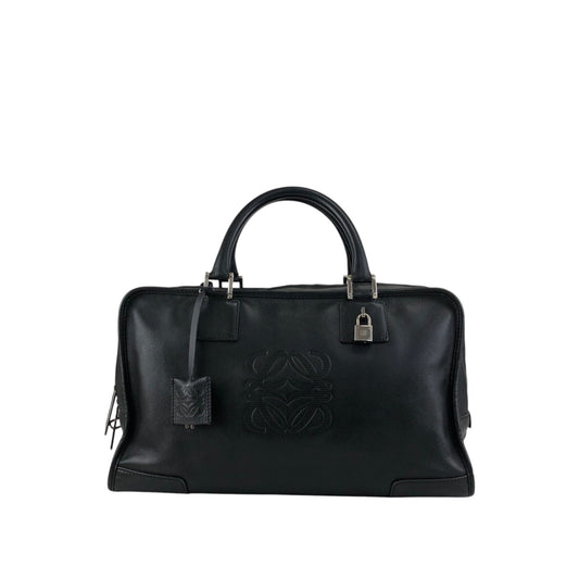 LOEWE Amazona36 Anagram Small Boston bag Handbag Black Vintage gc7zrx