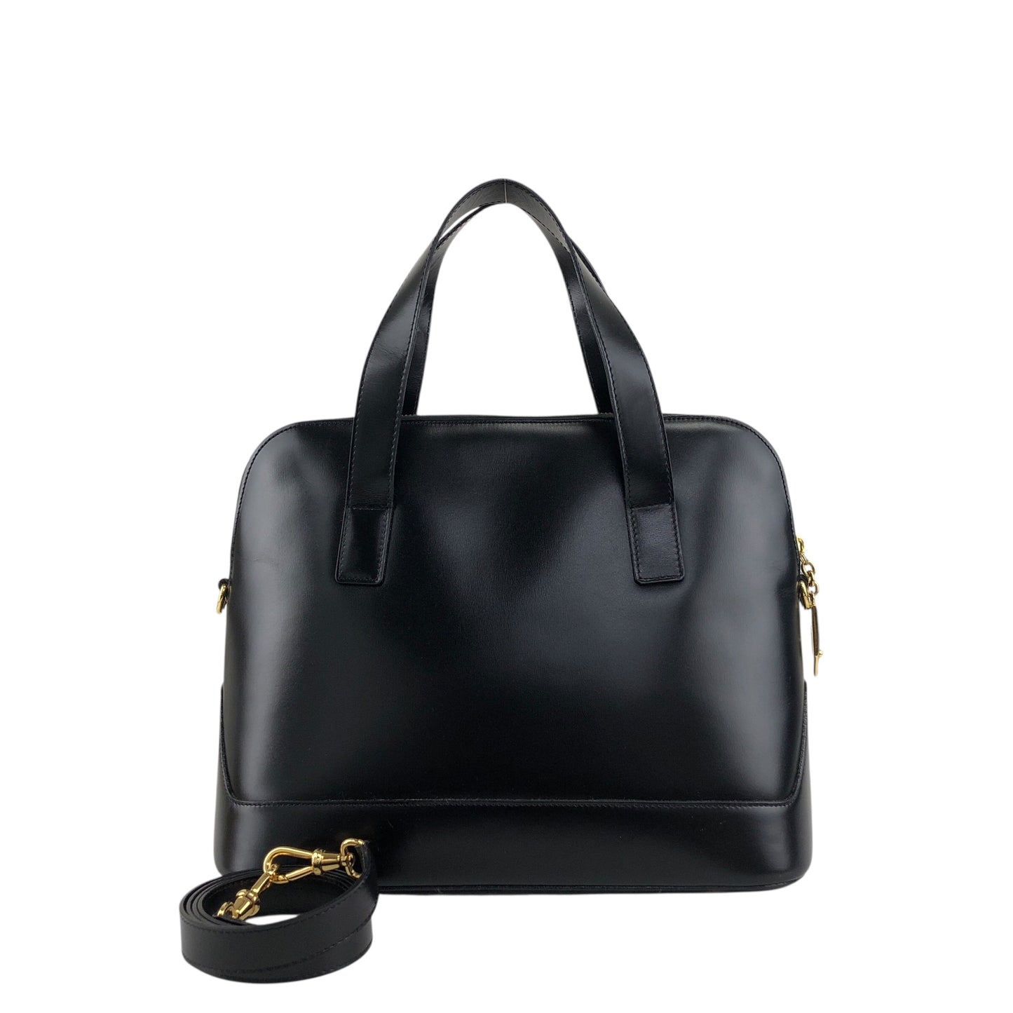 CELINE Two-way Handbag Shoulder bag Black Vintage 4ntwjy