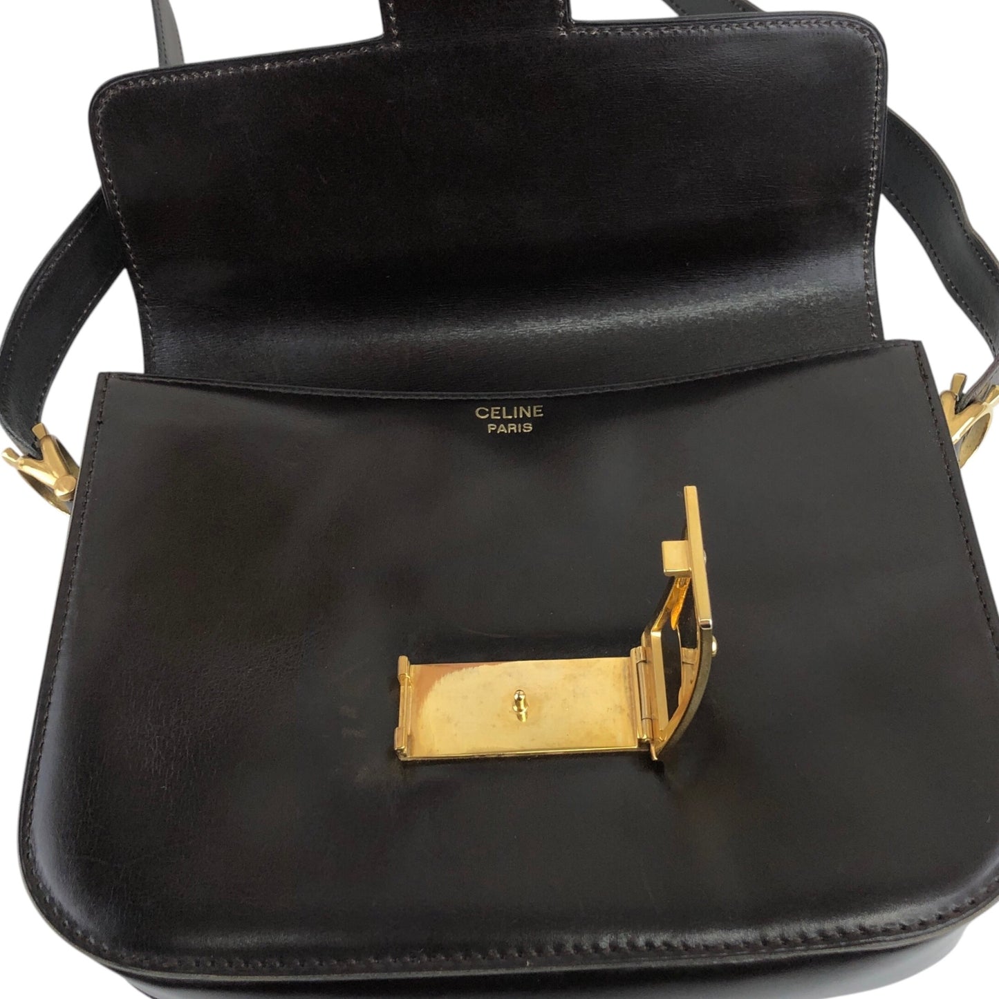 CELINE Triomphe Shoulder bag Brown Vintage xeaff4