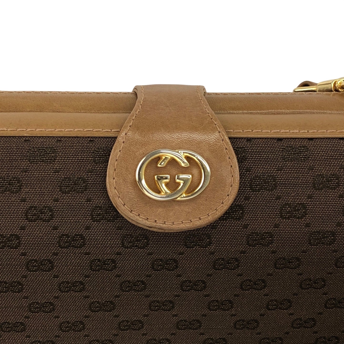 GUCCI GG Logo Motif Shoulder bag Brown Vintage xfb6jw
