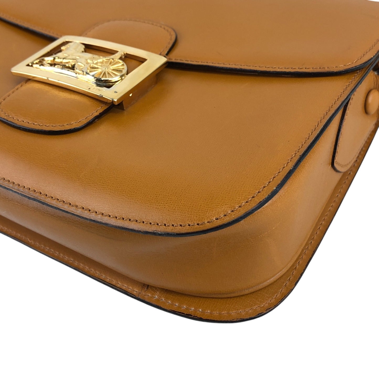 CELINE Horse Carriage Shoulder bag Camel Vintage uv4ggf
