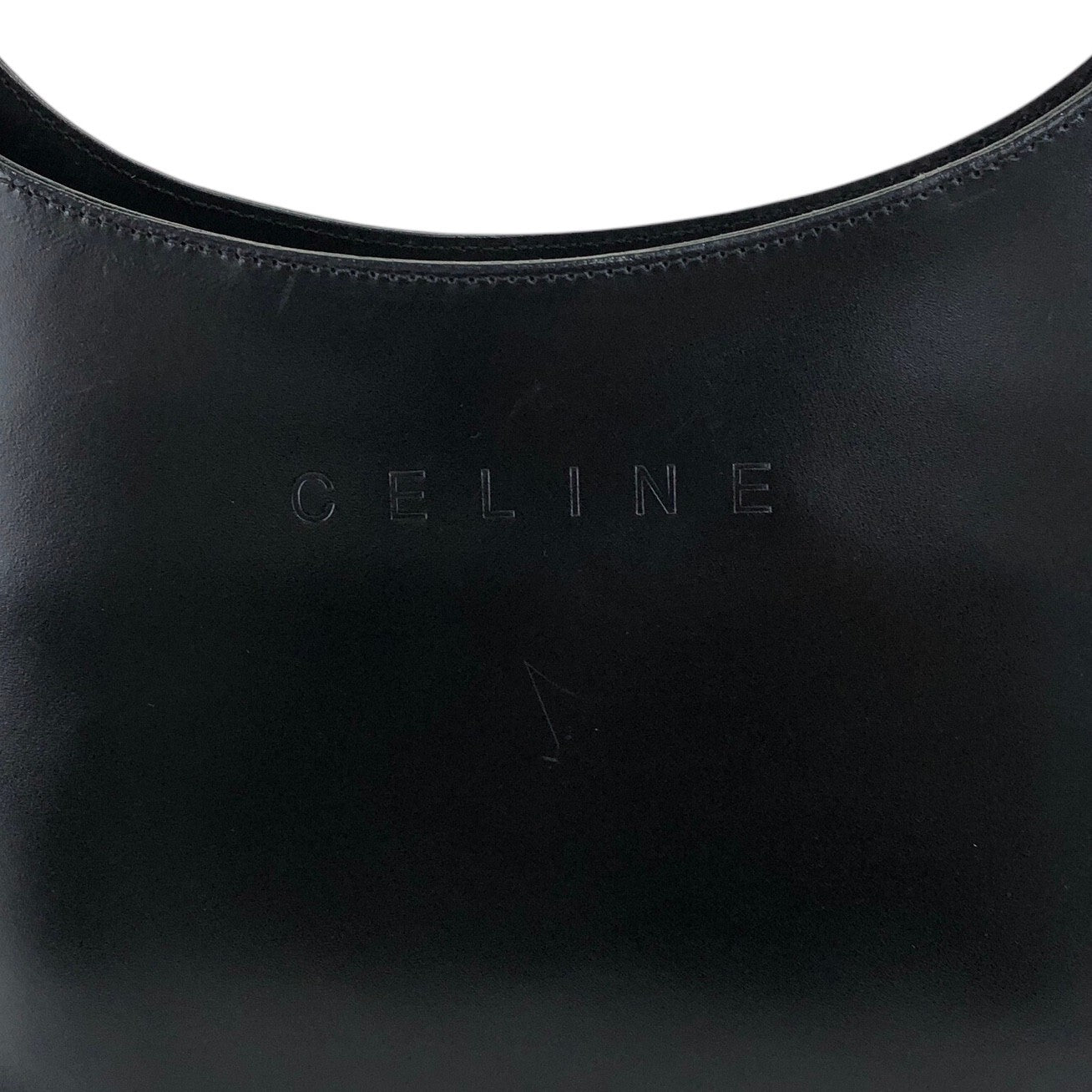 CELINE Logo Embossed Black Vintage psbni8