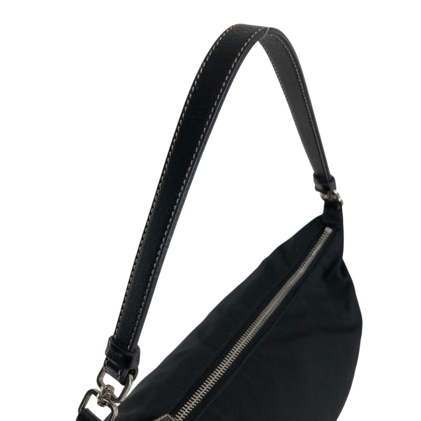 PRADA Tessuto Triangle Logo Small Handbag Black Vintage 2efib2