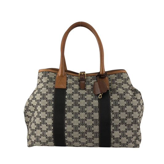 CELINE Macadam Handbag Totebag Beige Vintage c247bz