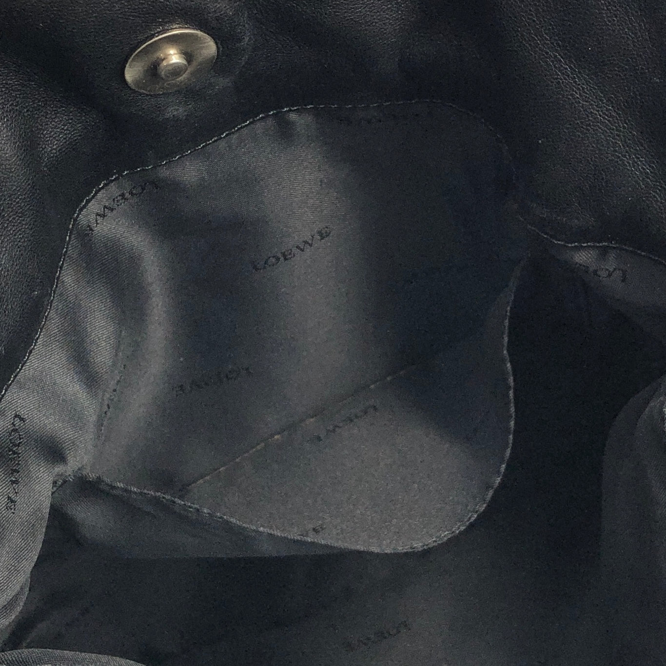 LOEWE Anagram Logo Leather Drawstring Crossbody Shoulder bag Black Vintage x8dwz4