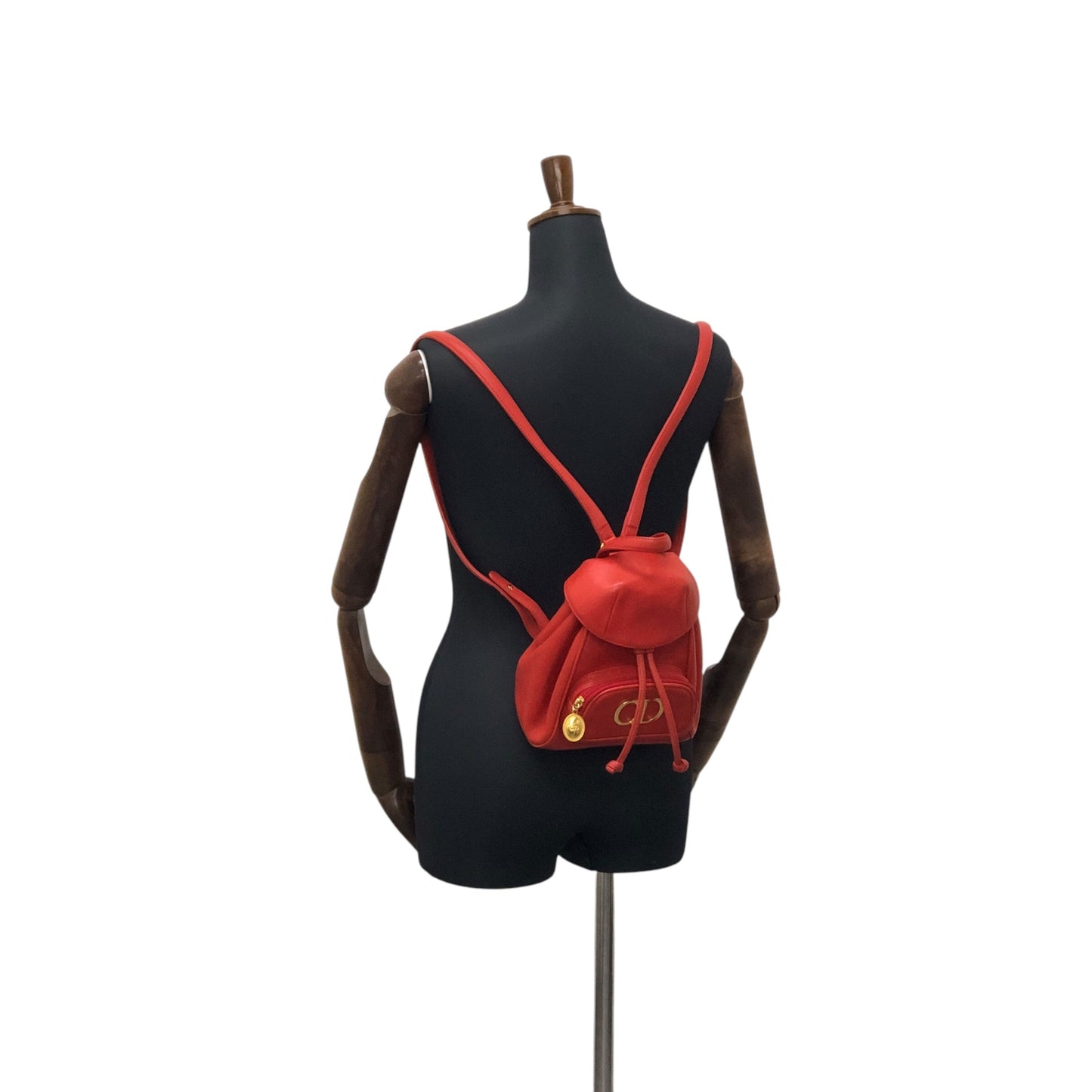 Christian Dior CD Logo Backpack Red Vintage pz728i