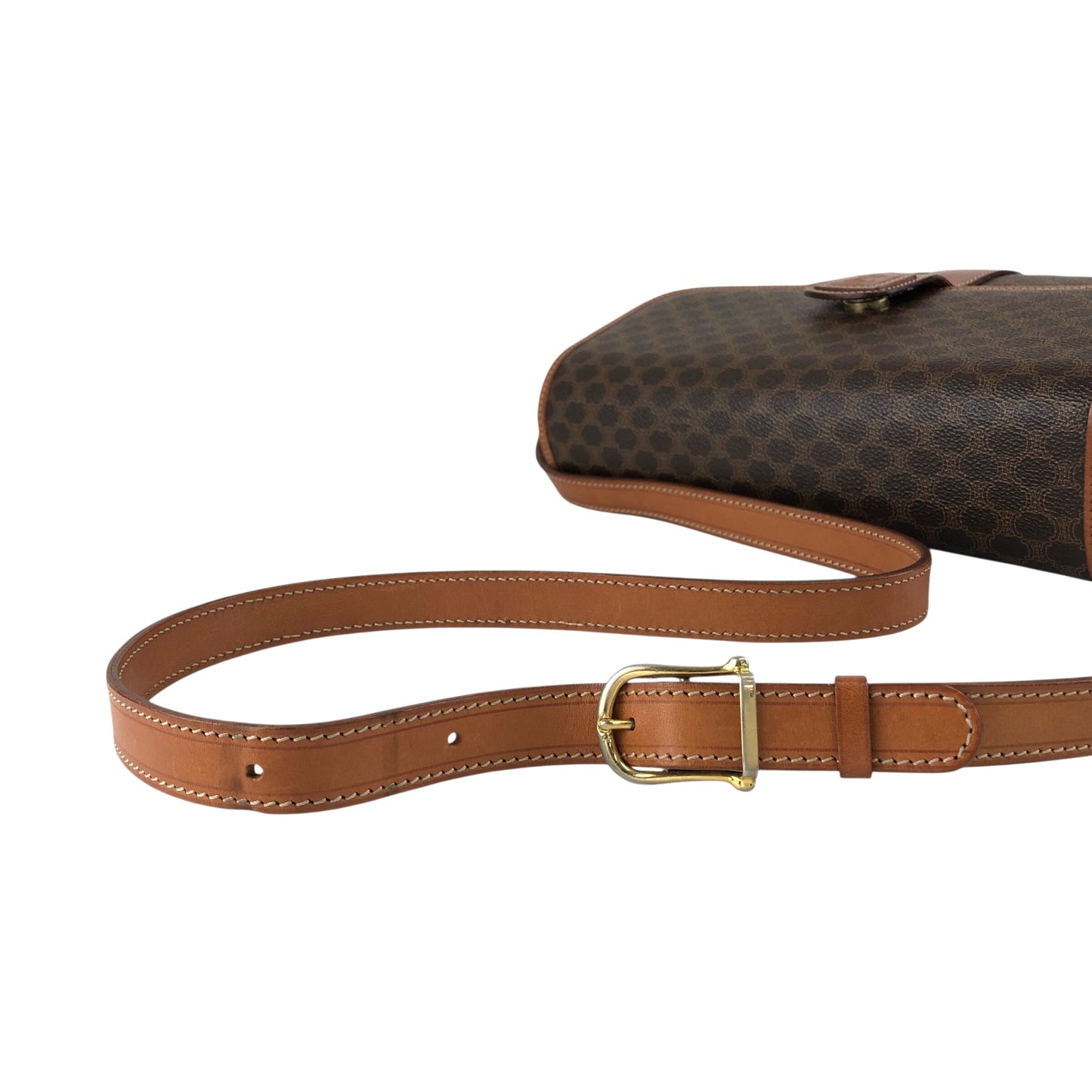 CELINE Macadam Blason Shoulder bag Brown Vintage vim7mw