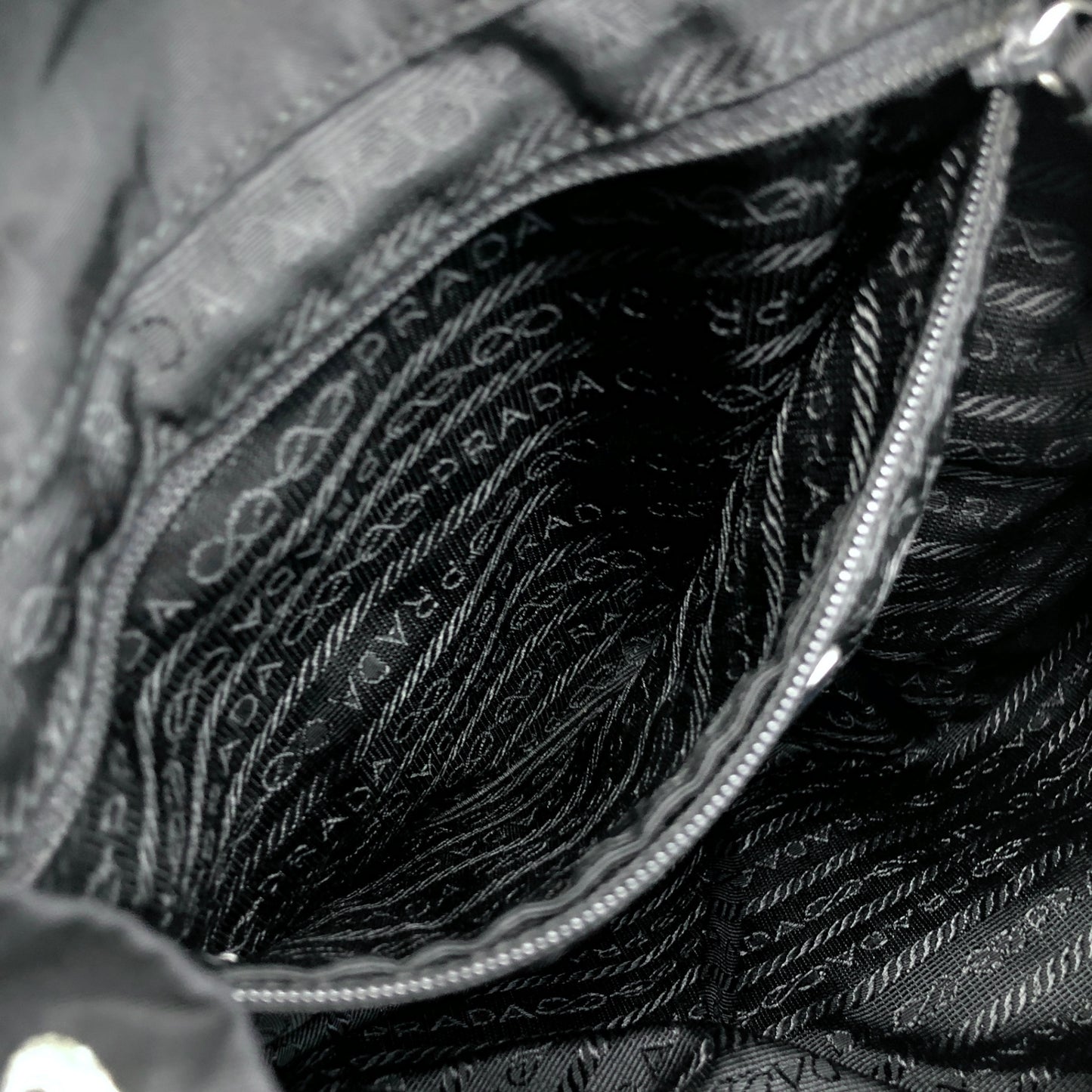 PRADA Triangle Logo Backpack Black Vintage hu5ayn
