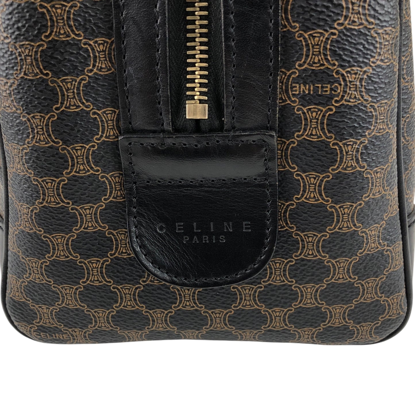 CELINE Macadam Blason Two-way Shoulder bag Boston bag Brown Vintage 5uamii