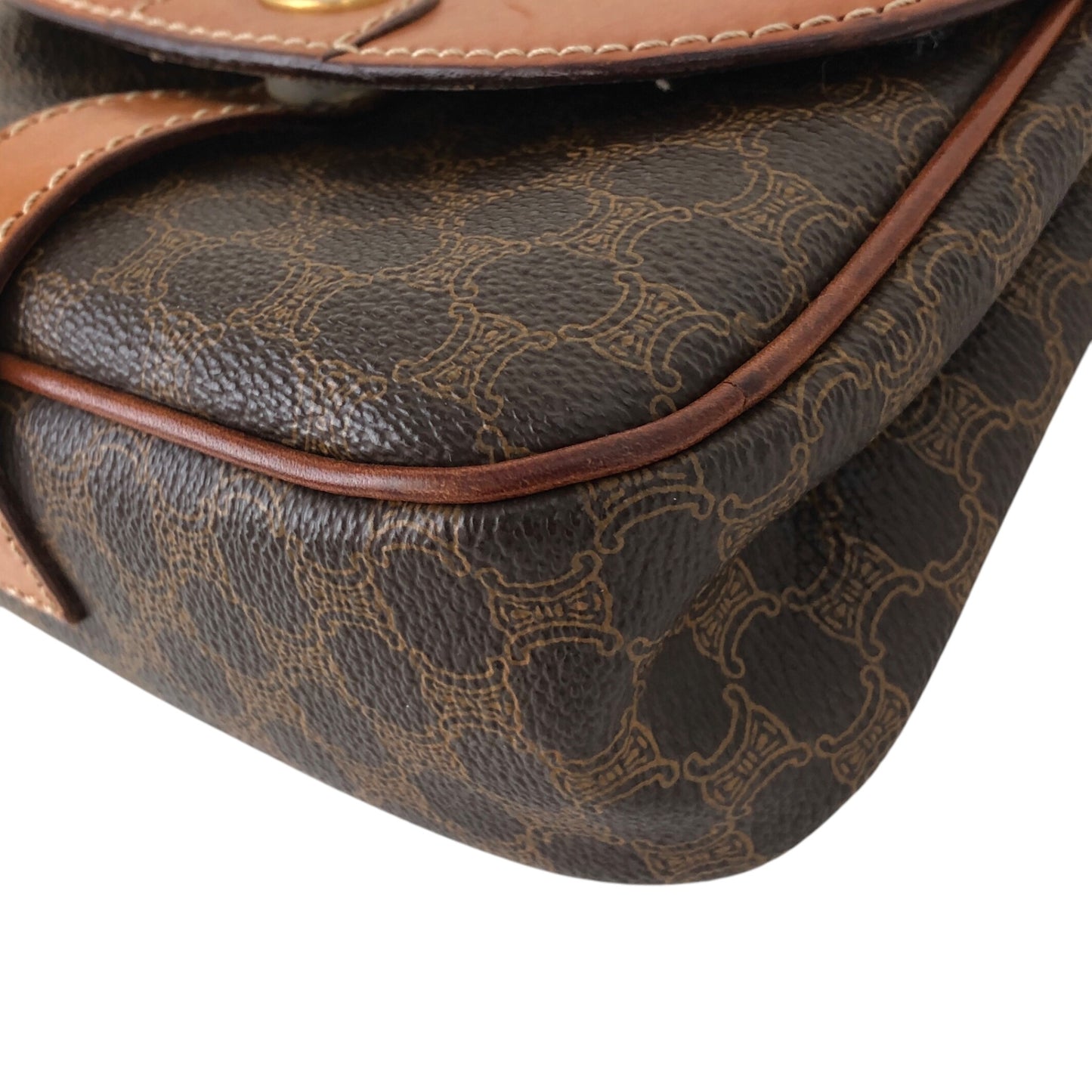 CELINE Macadam Blason Shoulder bag Brown Vintage nwujcb