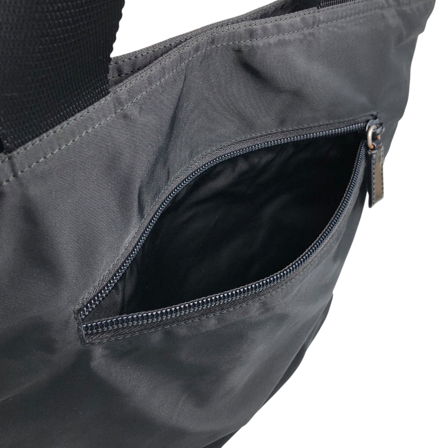 PRADA Tessuto Triangle Logo Totebag Black Vintage dmp62y