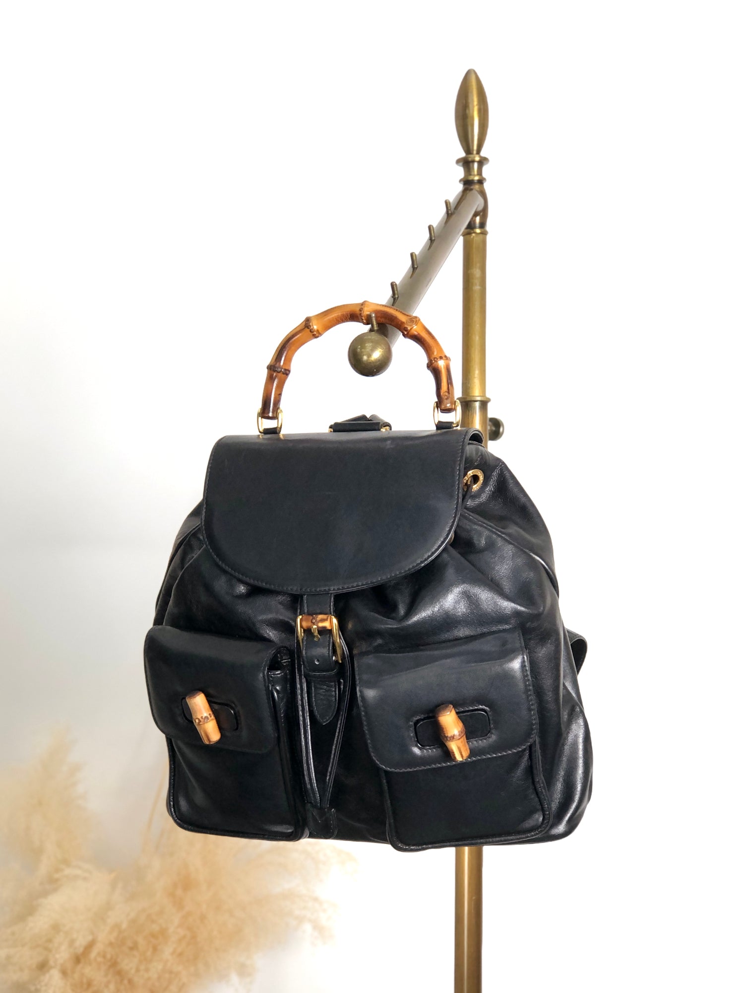 GUCCI Bamboo Backpack Black Vintage 4u5xy4 – VintageShop solo