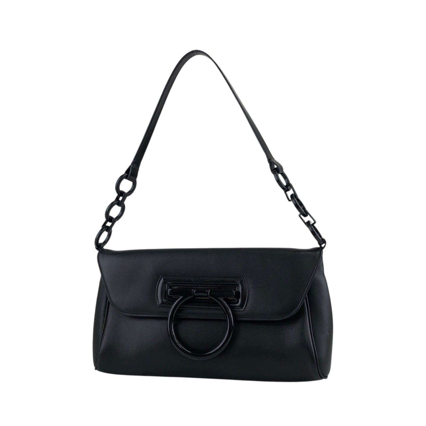 Salvatore Ferragamo Gancini 單肩包 Hobobag 黑色 復古 5vrh26