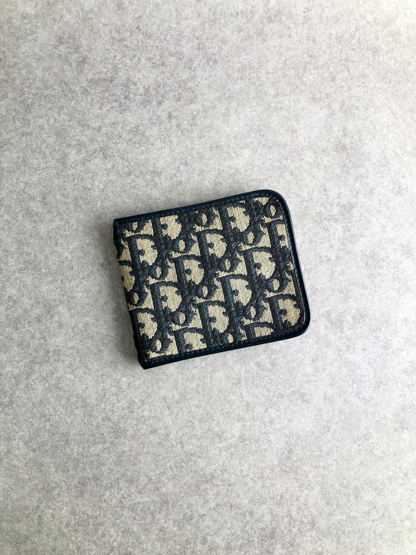 Christian Dior Trotter 折疊錢包 海軍藍 復古 knuihe