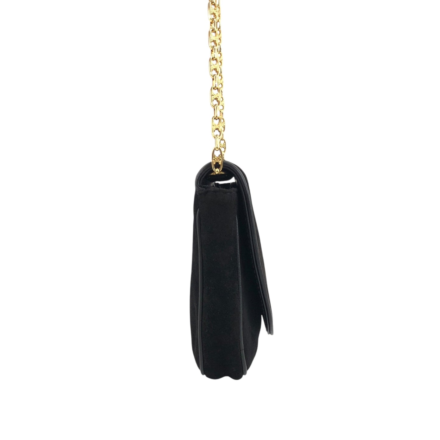 CELINE Triomphe Chain Shoulder bag Black Vintage wr8cw3