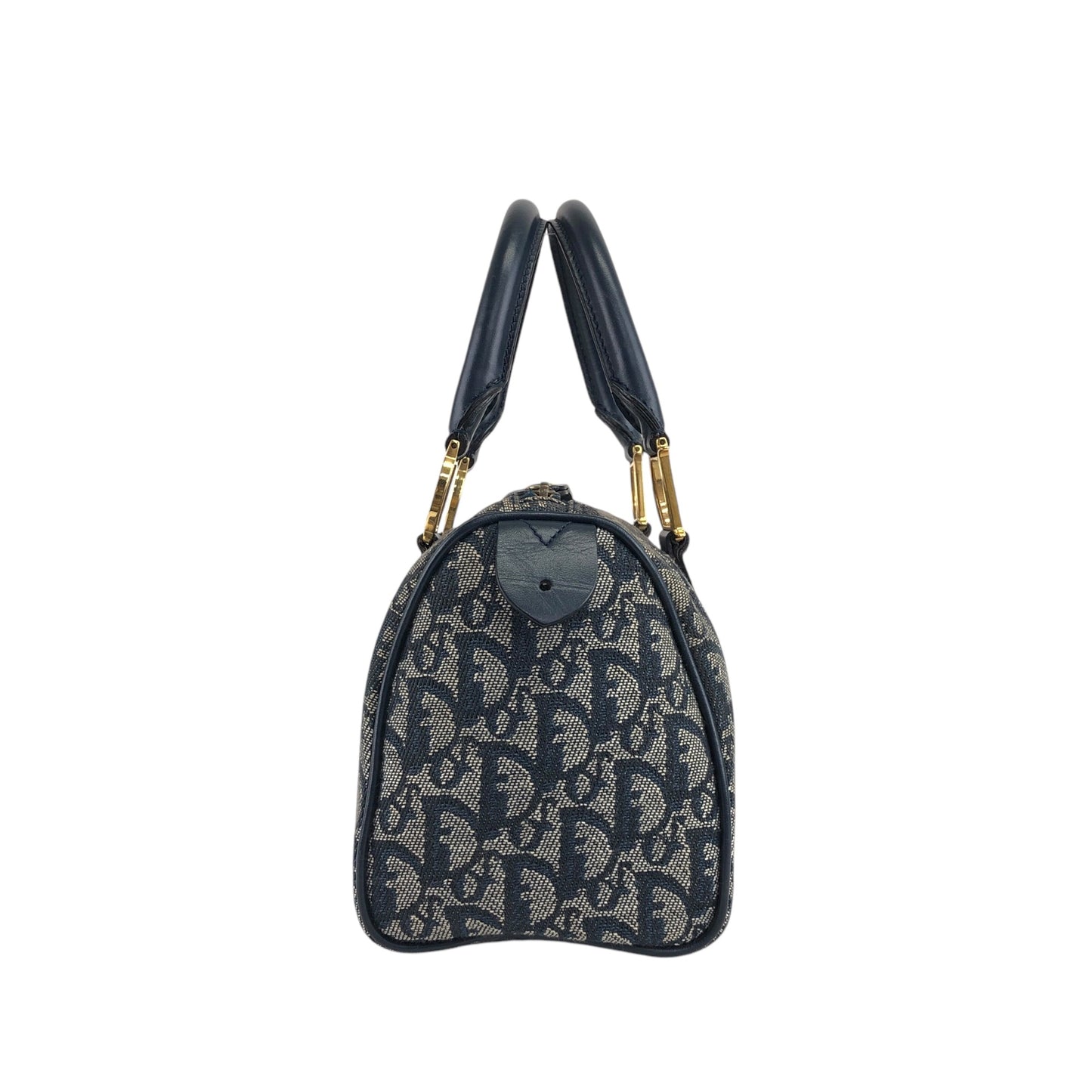 Christian Dior Trotter Padlock Handbag Navy Vintage hua5x2