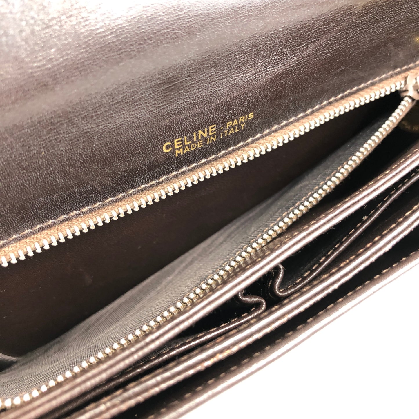 CELINE Horse Carriage Front Buckle Shoulder bag Brown Vintage mbdia8