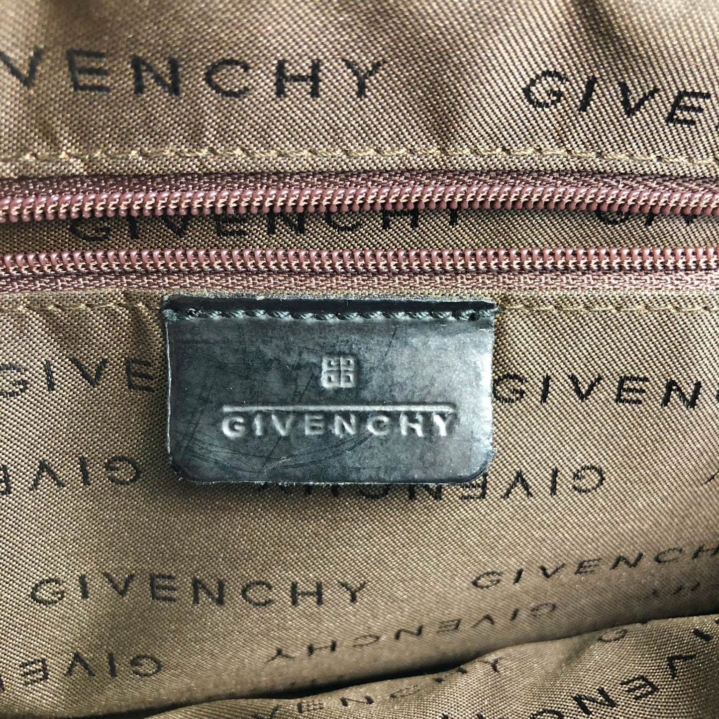 GIVENCHY Logo Embossed Handbag Black Vintage 535hez