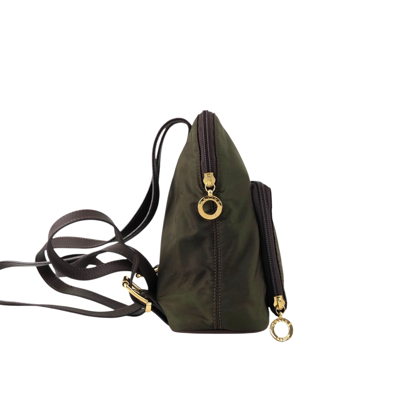 CELINE Circle Logo Backpack Khaki Vintage yubkrm