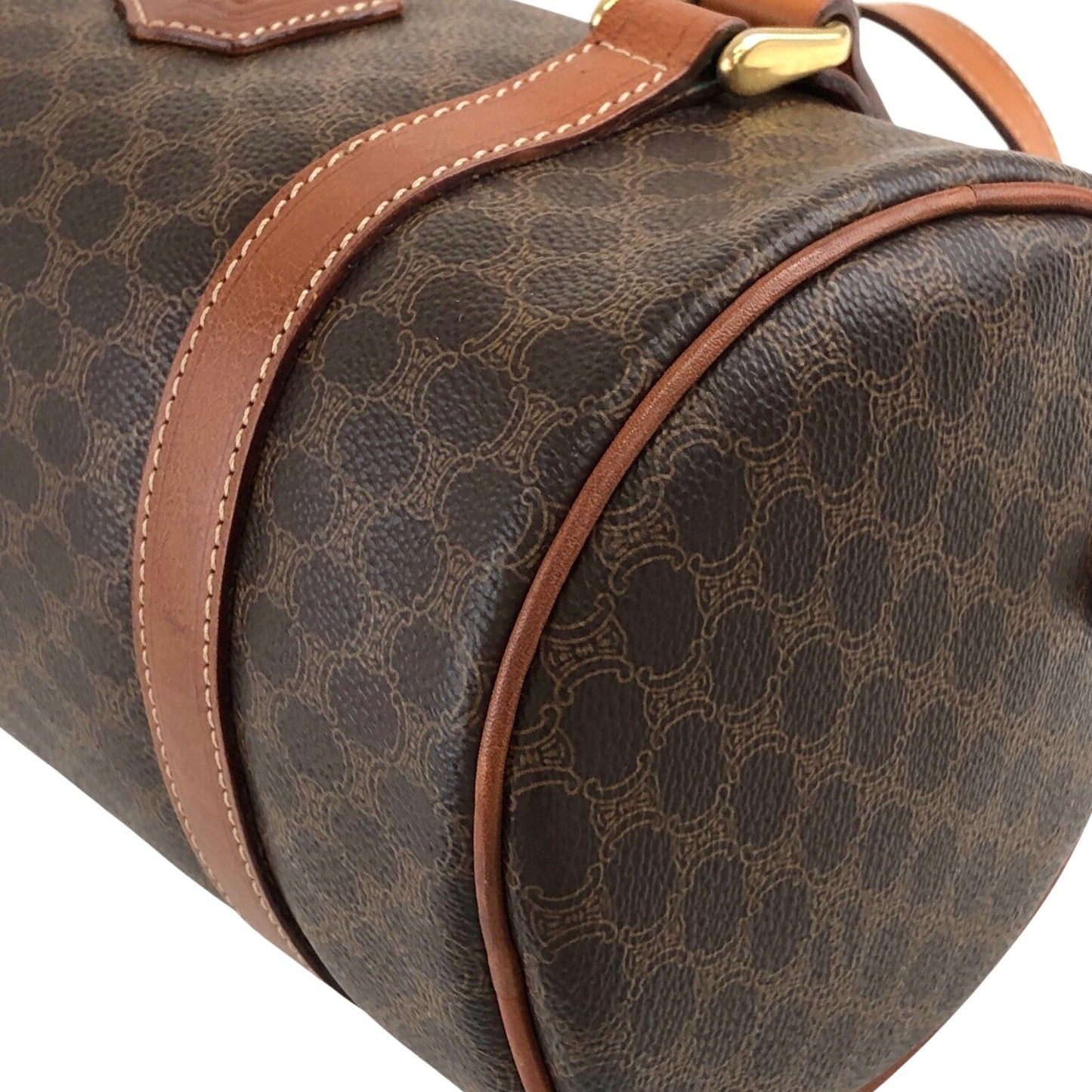 CELINE Macadam Blason Two-way Handbag Shoulder bag Brown Vintage tj3xfx
