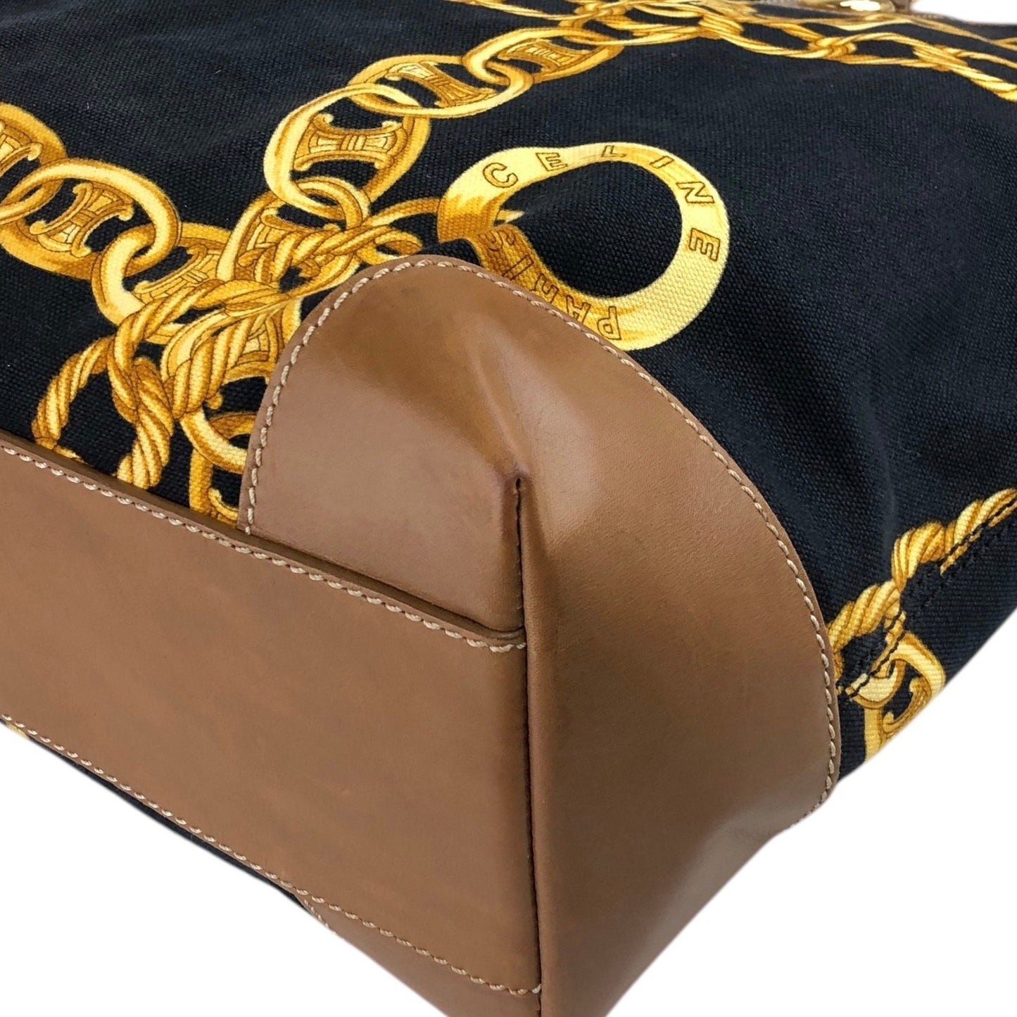 CELINE Blason Chain Shoulder bag Totebag Black Vintage vskgie