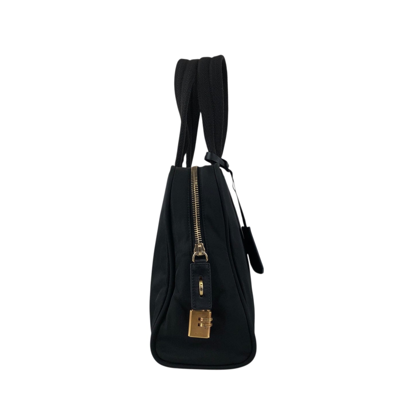 PRADA Tessuto Triangle Logo Handbag Black Vintage p7dydt