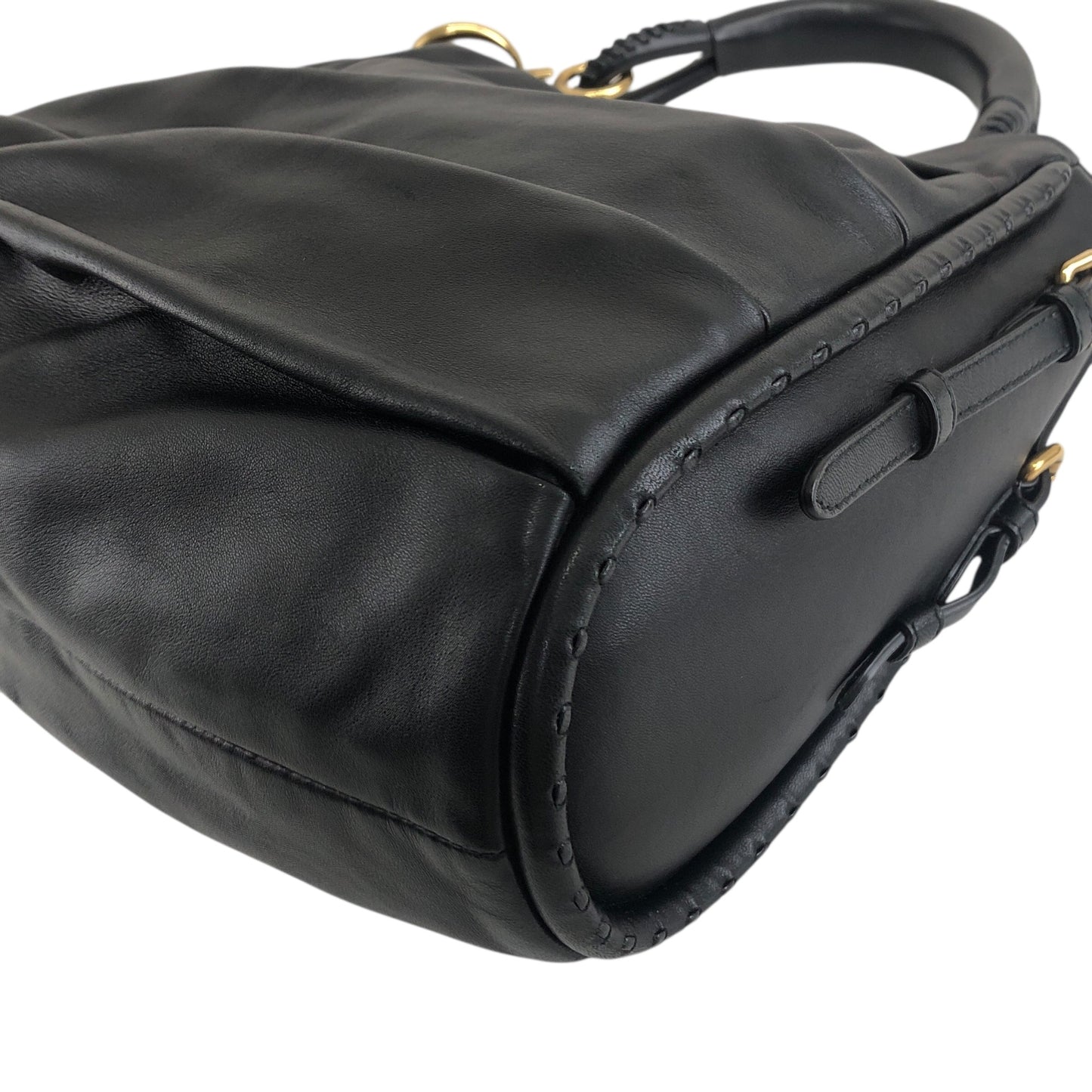 Christian Dior Logo Motif Shoulder bag Black Vintage fudavv