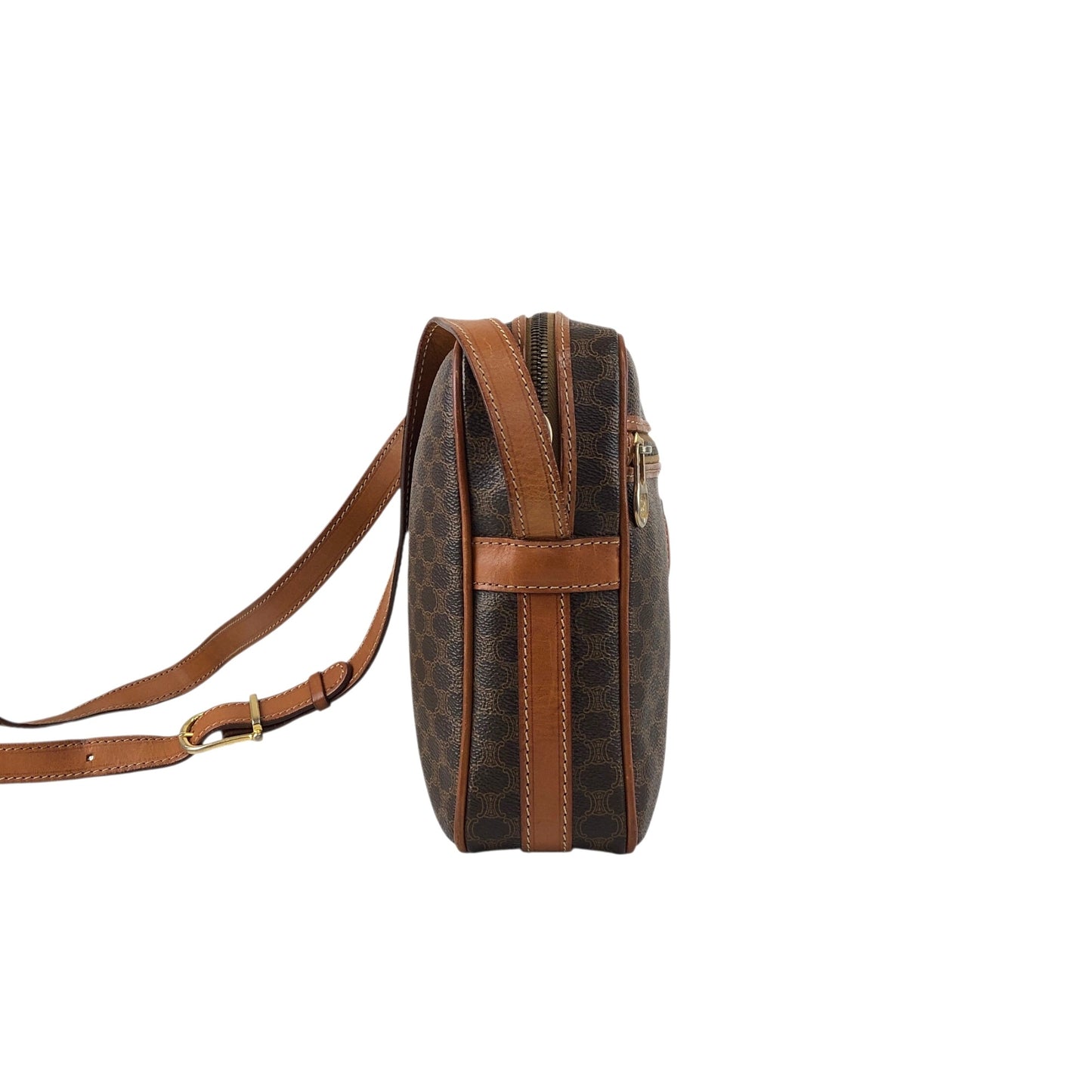 CELINE Macadam Blason Shoulder bag Brown Vintage jbdzhb