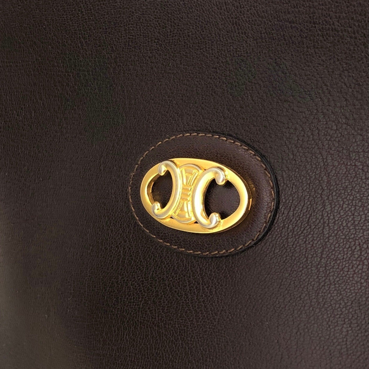 CELINE Triomphe Shoulder bag Brown Vintage n5nm5m