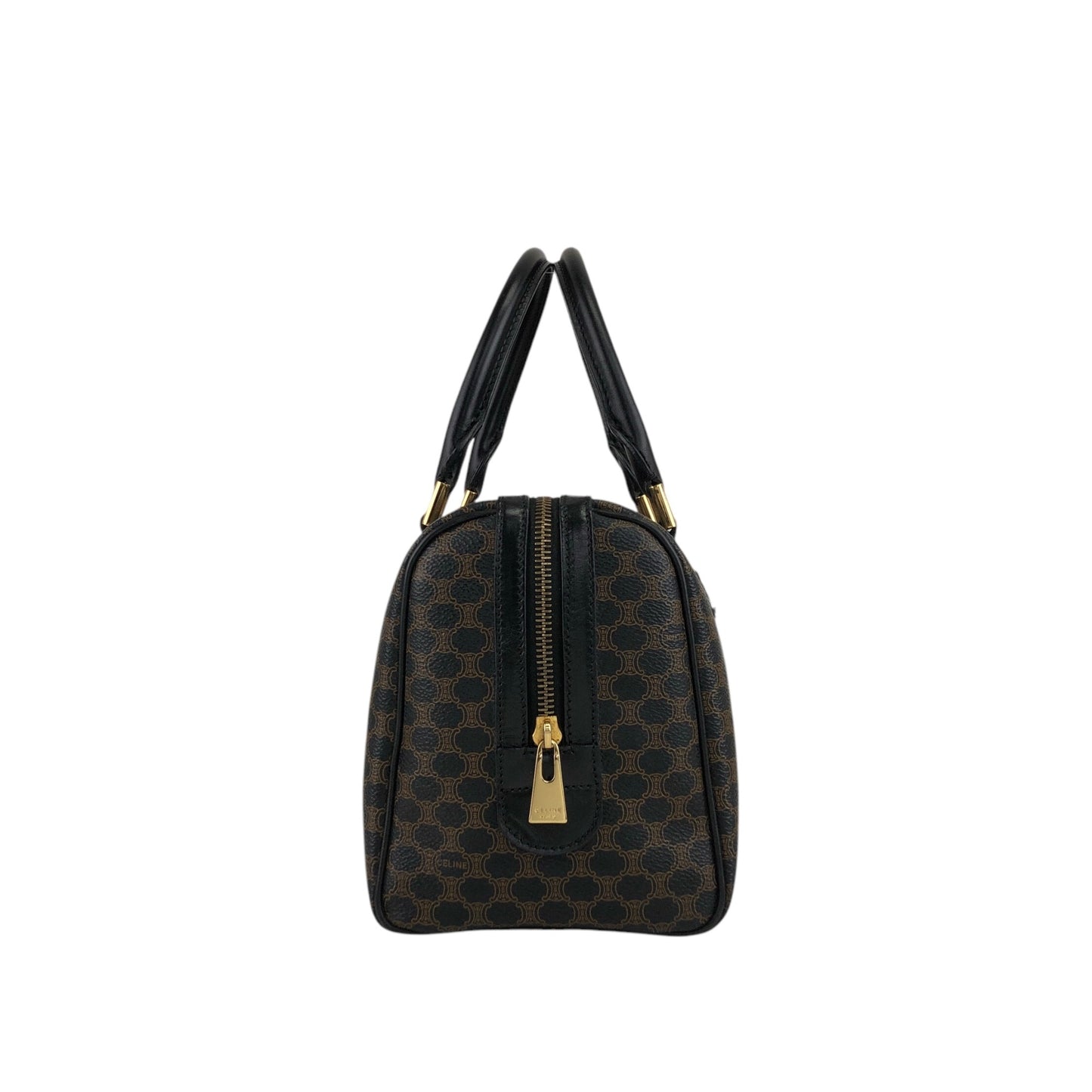 CELINE Macadam Blason Two-way Small Boston bag Shoulder bag Black Vintage wuxab4