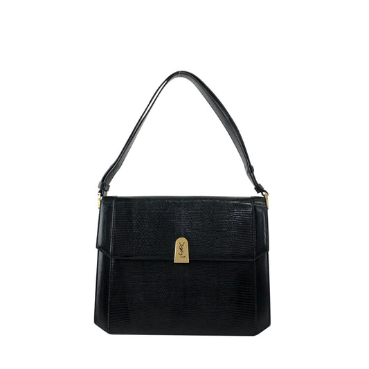Yves Saint Laurent YSL Logo Shoulder bag Black Vintage if7vrd