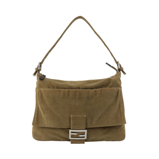 FENDI Logo Motif Shoulder bag Beige Vintage b2cnmb