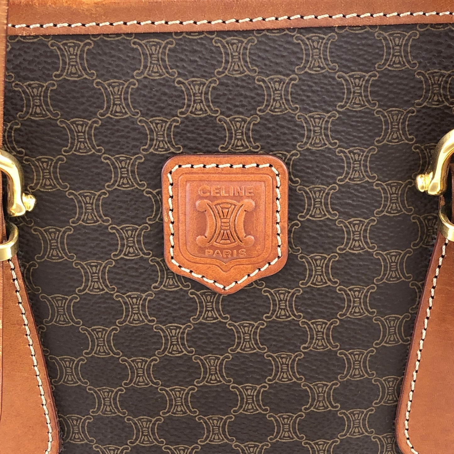 CELINE Macadam Blason Shoulder bag Totebag Brown Vintage zejwrz