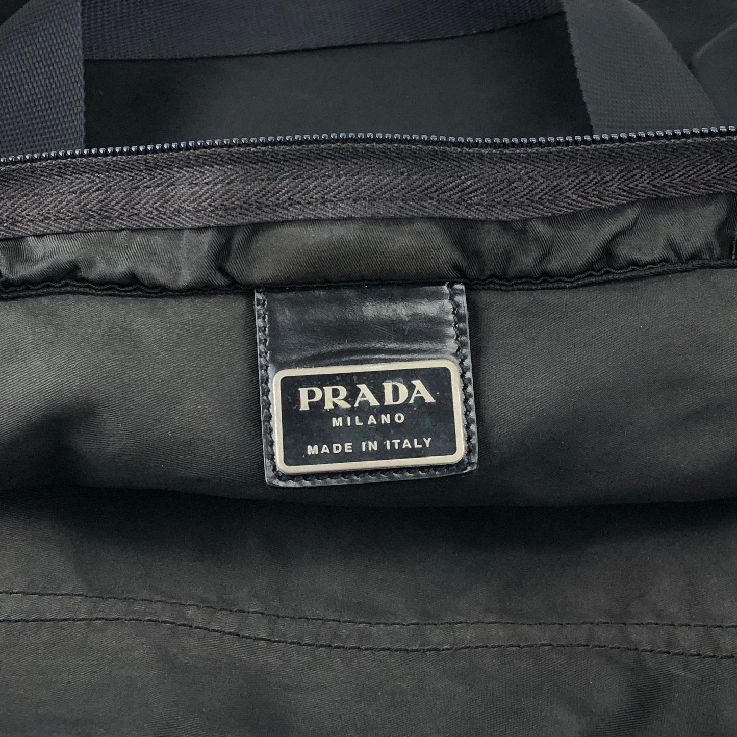 PRADA Tessuto Triangle Logo Shoulder bag Totebag Black Vintage sxxj7i
