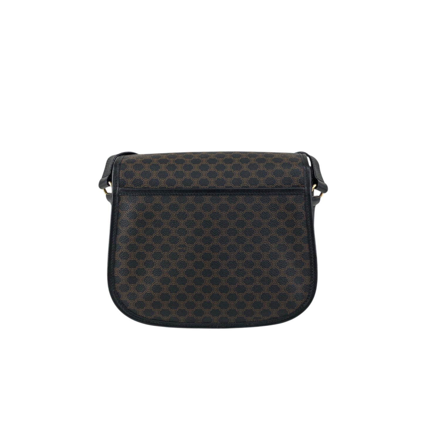 CELINE Macadam Starball Flap Shoulder bag Black Vintage a8awaa