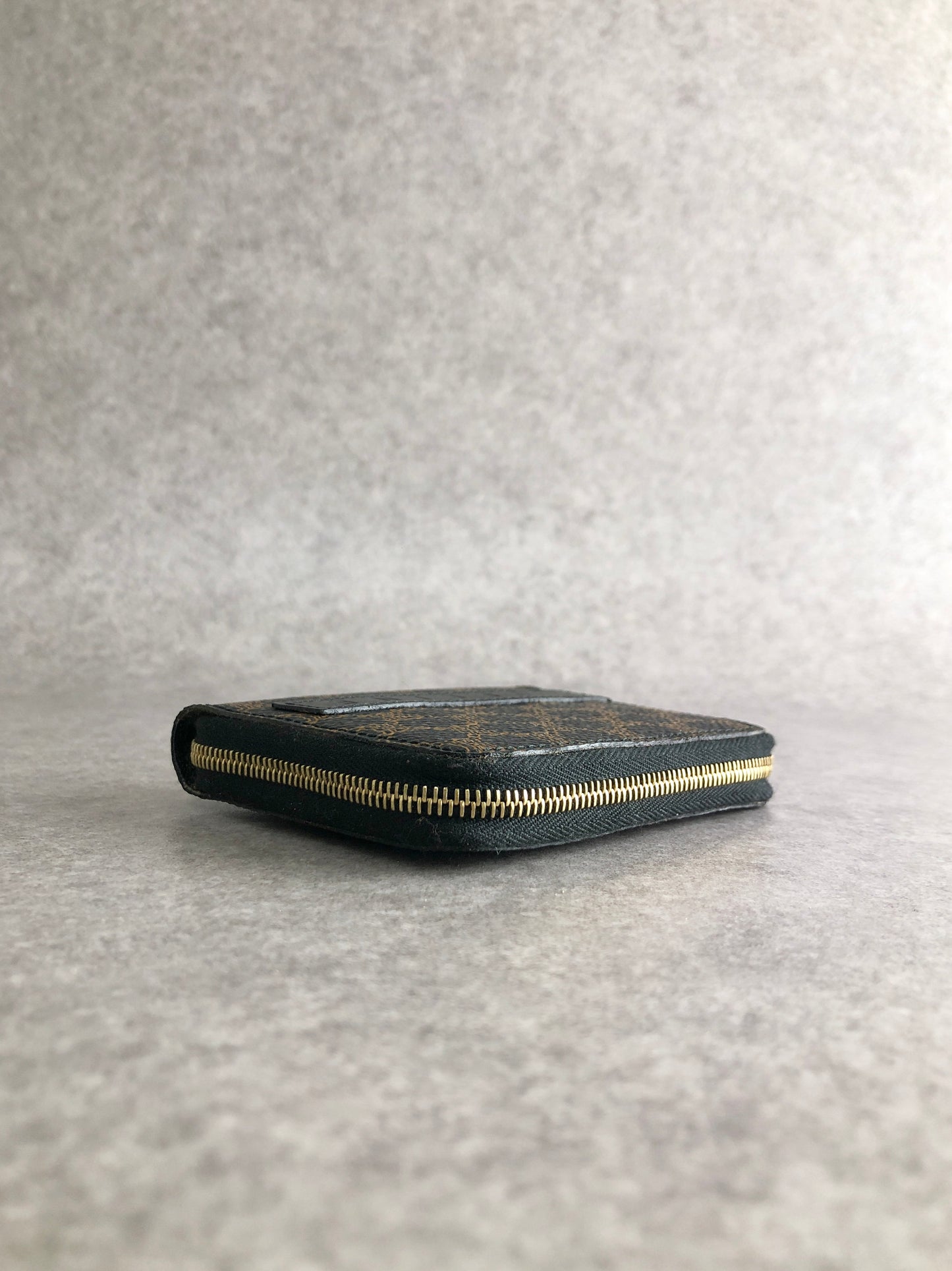 CELINE Macadam Logo Coin Purse Black Vintage 2hudzh