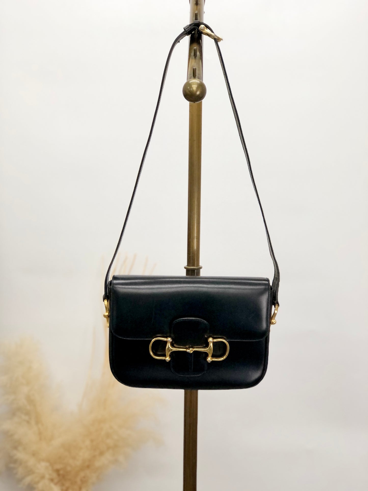 CELINE 馬階扣單肩包 黑色 復古 dynnnp
