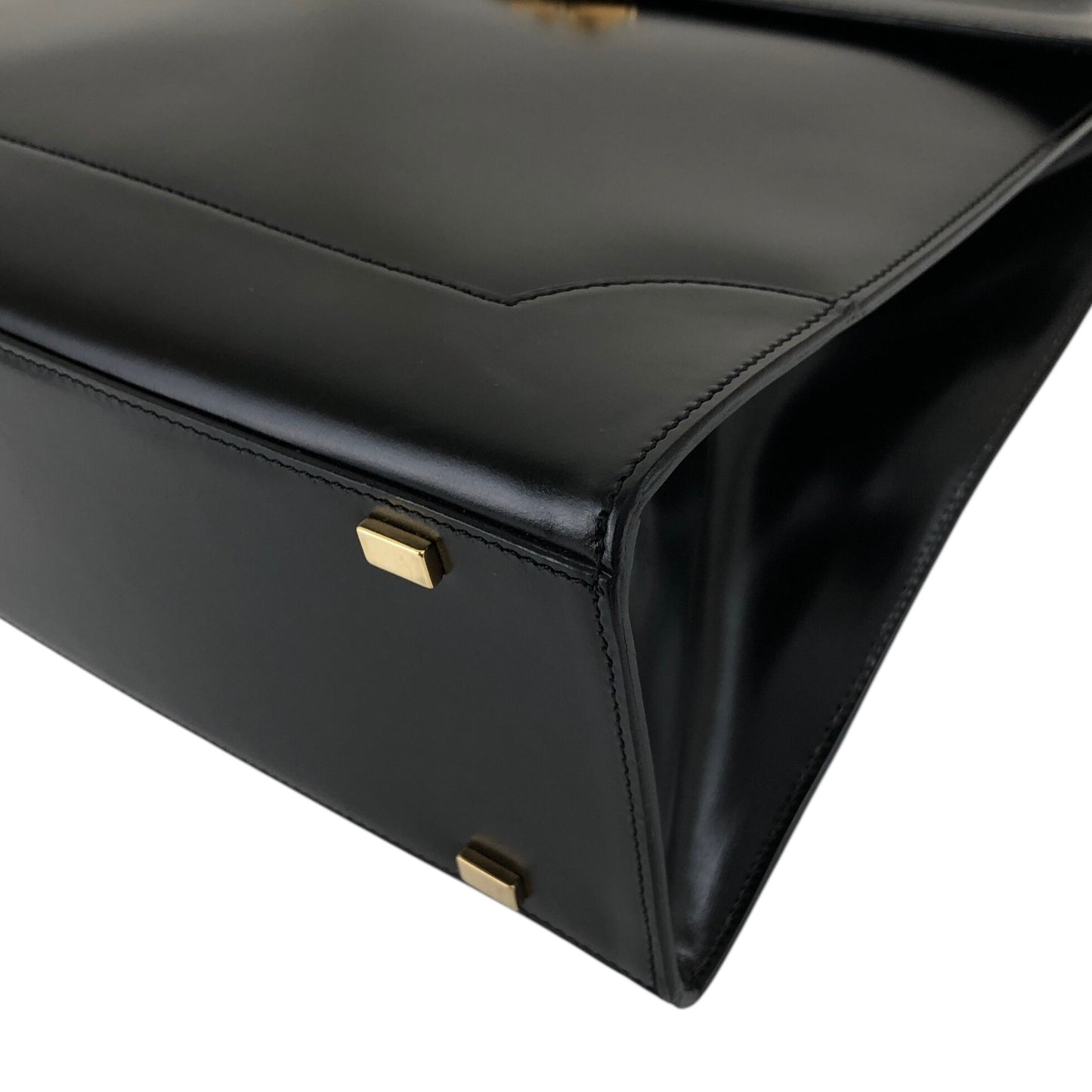 CELINE Gancini Two-way Top Handle Handbag Shoulder bag Black Vintage cjehs7